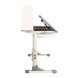 Комплект Anatomica Genius парта + кресло + надстройка + выдвижной ящик + подставка для книг белый/серый с серым креслом Robin